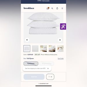 Brooklinen Queen Lightweight Quilt Set